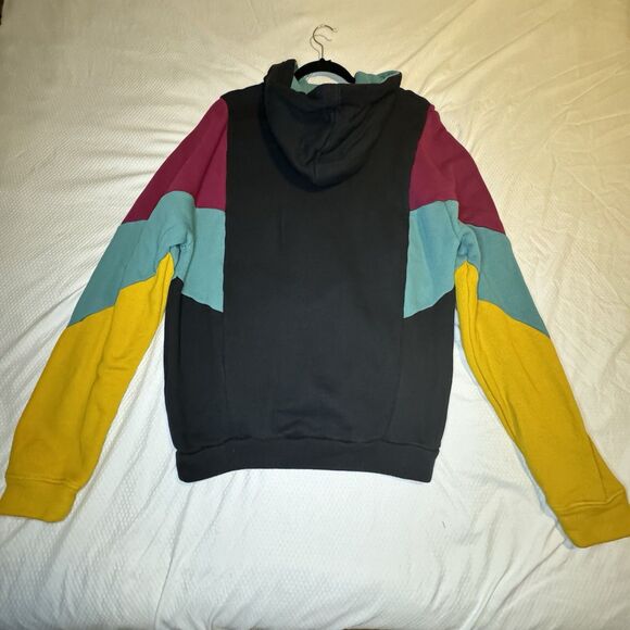 Urban Outfitters Colorblock Hoodie Sweatshirt Small Oversized Multicolor Retro - Picture 9 of 13